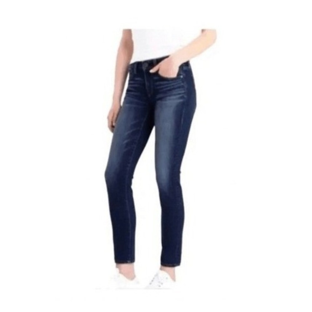 American Eagle Skinny Super Stretch Jeans Blue Medium Wash Denim‎ Low Rise 0
